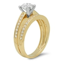 0. CT okrugli rez originalni kultivirani dijamant VS1-VS J-K 14K žuti bijeli zlatni angažman za vjenčani mladenci dizajnerski prsten BW set w kristalno bočno kamenje veličine 11