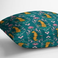 Wild Cat Teal vanjski jastuk Kavka dizajna