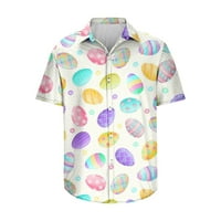 Uorcsa Comfy Easter Day za odmor Cvjetni ispisani Havajska omladina Oblačna ovratnik Soft Muške majica