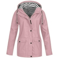Shiusina zimski kaputi za žene Ležerne prilike, puna jakna na otvorenom plus veličina s kapuljačom od kapuljača, ružičasta