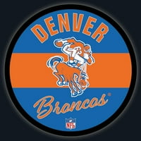 Denver Broncos 23 LED retro logotip okrugli zidni znak