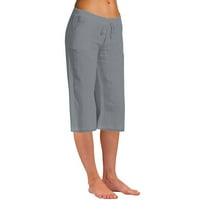 Manxivoo casual pantalone za žene modne čvrste boje pamučne flasa elastične duge hlače na plaži pantalone