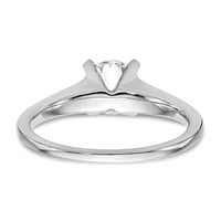 Čvrsti 14K bijeli zlatni pasijans zaručnički prsten sa CZ kubičnom cirkonije veličine 8.5