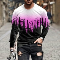 Muška majica s dugim rukavima Hip hop grafički print Slim-Fit mišićna posada izrez ulica Trend kravata
