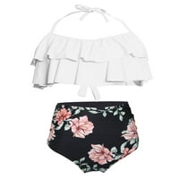 Bikini roditelj-dijete set Halter vrhovi debla ruffle cvijet ljetni kupaći kostimi