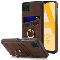 Kožna futrola za Samsung Galaxy A 5G sa držačem prstena nosača Strickstand Card Slots Slim Cover, luksuzna