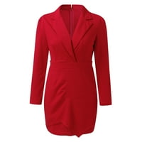 Ženski blazer otvoreni prednji elegantni formalni jakni za kovanje za radne kancelarije Poslovni kaput sa pojasom dugih blužeri