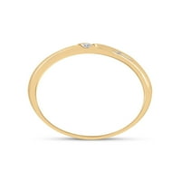 10k žuti zlatni dijamant Jednoredni prsten za brisanje veslača CTTW