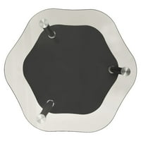 2-ravna bočna stola prozirna i crna 15 x15 x19.7 kaljenu staklo