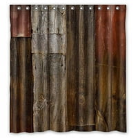 Mohome Vintage rustikalni kvot od drveta za tuš za tuširanje vodootporne poliesterne tkanine za tuširanje