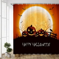 Halloween tuš za zavjese Zli noćni panjevi noćni bator narančasta mjesec praznični temu kupatilo dekor