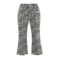 Seyurigaoka Žene Modne Zebra Print pantalone Elastične hlače sa visokim strukom