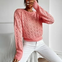 Clearce Women 鈥檚 Plain pleteni labavi kardigan dugme dugi rukav V Pleteni džemper jesen zimski kardigan