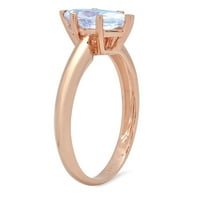 1CT Marquise Cut plavi simulirani dijamant 18k ružičasto zlato Angažova za angažman prsten veličine
