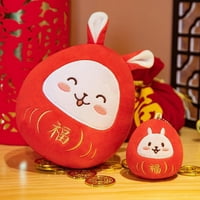 Zec plišana lutka kineski stil sreća crvena ljupka životinja lutka plimne ruksak privjesak za aktivnost