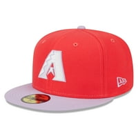 Muška nova era Red Lavanda Arizona Diamondbacks Proljetna boja Dvo-tonski 59FFIFTY ugrađeni šešir