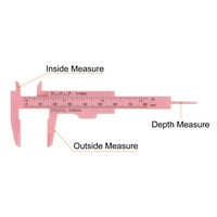 Uxcell mini plastični vernier caliper 3 dvostruki metrički mjerač mjernog mjernog mjernog mjernog mjerenja,
