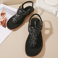 Sandale za ženske propisne cipele klinovi elastični remen Roman sandale sandale za žene crna 8