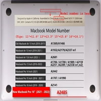 Kaishek Hard Case Cover za Macbook Pro 16 Model A2780 A2485, tip C Šarene B 0286