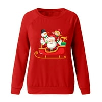 Božićne košulje za žene Modni slatki Santa Claus Snowman Print dugi rukav pulover jesen xmas Novelty