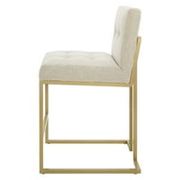 Kontralica sa stolicama, set 2, tkanina, metalni čelik, zlatni bež, moderan savremeni urbani dizajn,