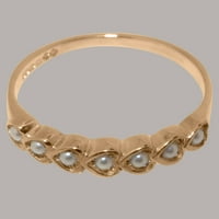 British napravio 14K ružilo zlatne kultivirane biserne žene vječni prsten - Opcije veličine - veličina