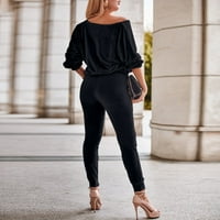 Kayannuo pantalone za žene Trendy ponude Modne žene Čvrsti V-izrez visoki struk casual dugih rukava