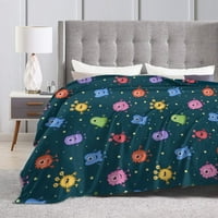 Douzhe Ultra-Soft Micro Fleece lagan flanel krevet pokrivač, smiješni crtani vanzemaljski čudovišta