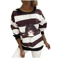 Žene Ležerne prilike za zimske životinje Print s dugih rukava dugačak pulover Dressy Casual Jesen Top