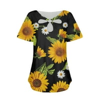 Ženski ljetni vrhovi casual s kratkim rukavima V izrezana bluza Trendy ključanica izleti majice