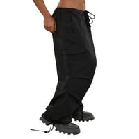 Hirigin žene niske struk baggy teretne hlače indie estetske vučne karike Labavi džep jogger pantalone