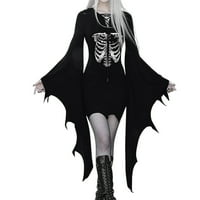 Ležerna haljina za žene dugih rukava tiskane gotičke haljine m