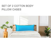 PiccoCasa Body jastučnici Egipatski pamučni jastuk na poklopcu sa zatvaračem, plavim, 20 x72