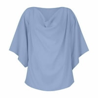 Ženski ljetni vrhovi V-izrez Ženska bluza Ležerne prilike pune majice Sky Blue 2xL