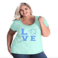 - Ženska majica plus veličine - zagonetka za podizanje autizma
