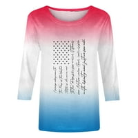 LISGAI majica za žene, 4. jula Košulja Žene Rukovanje Patriotski ženski vrhovi i bluze Američka zastava