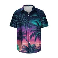 Muška majica s kratkim rukavima Nezaviđavajuća havajska ispis rever majica Plaža Bluza