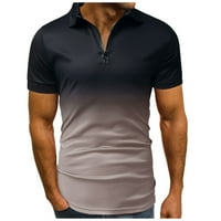 Muške polo majice muškarci gradijentni ispis casual bluza revel zip pulover kratki rukav gornji sivi