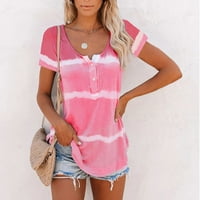Košulje za žensku grafičku majicu kratki rukav ležerne moderske majice Pink XXL