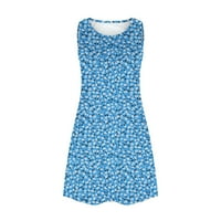 Ljetne haljine za ženske plaže cvjetne majice sundress bez rukava bez rukava casual labava haljina s