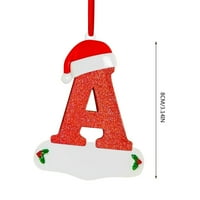 Ukrasi božićnog drvca Engleski slovi ukrasi DIY Xmas Tree Viseći dekor jedno slovo sa božićnim šeširom