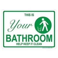 Ovo je vaše kupatilo pomaže u tome da bude čisti horizontalni znak 18 12 reflektirajuće zeleno i bijelo