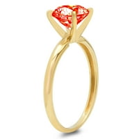 2.5ct okrugli rez Crveni simulirani dijamant 14k žuto zlato graviranje izjava godišnjica angažmana vjenčanja pasijans veličine 3,75