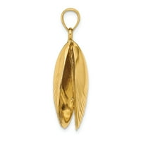 Jewels 14k žuto zlato 3D mussel ljuska visoki poljski privjesak