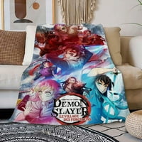 Demon Slayer Anime Flannel bacaje ćebem topla kauč pokrivač prozračan za nogu kauč dnevni boravak