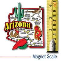 Arizona Jumbo i Premium državni map magnet postavljen klasičnim magnetima, dvodijelni set