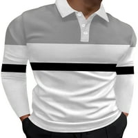 Groanlook Men Polo majica s dugim rukavima bluza rever na vratu Muški atletičke majice Slim Fit gumb