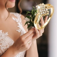 Poklon za žene Muškarci Djevojke Angagement Okrugli rez Zirkoni Žene Vjenčani prstenovi Nakit za žene za žene Full Diamond Dame Ring