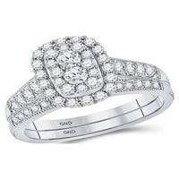 Jewels 10kt bijelo zlato Žene Okrugli dijamant Bridalni vjenčani prsten za venčanje 1. CTTW