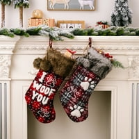 Božićni dekoracija Božićne čarape čarape za kućne ljubimce PLAJNE SOCKS poklon torba Složi čarape